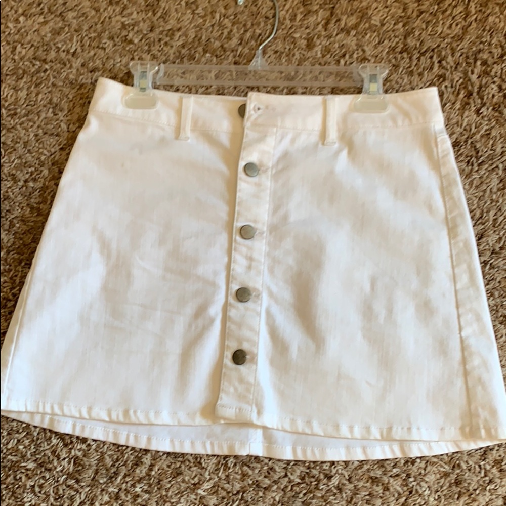 White mini skirt